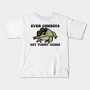 Cowboy Frog Shirt | Even Cowboys Get Tummy Aches | Frog Cowboy Hat | Frog Kids T-Shirt